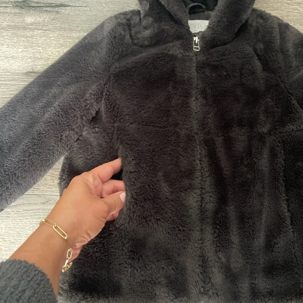 Zara Kids Charcoal Puffer Coat